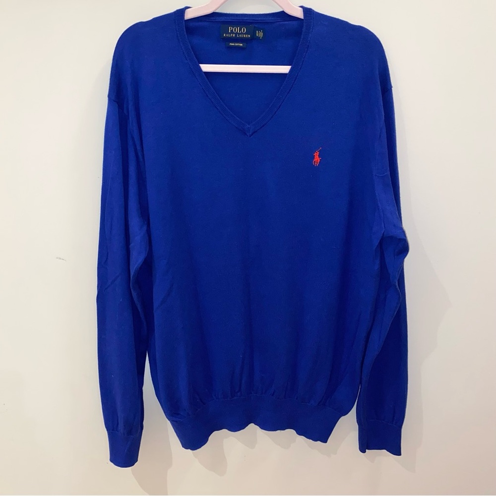 Polo Ralph Lauren Men’s Slim Fit Pima Cotton V Neck Sweater Size XL